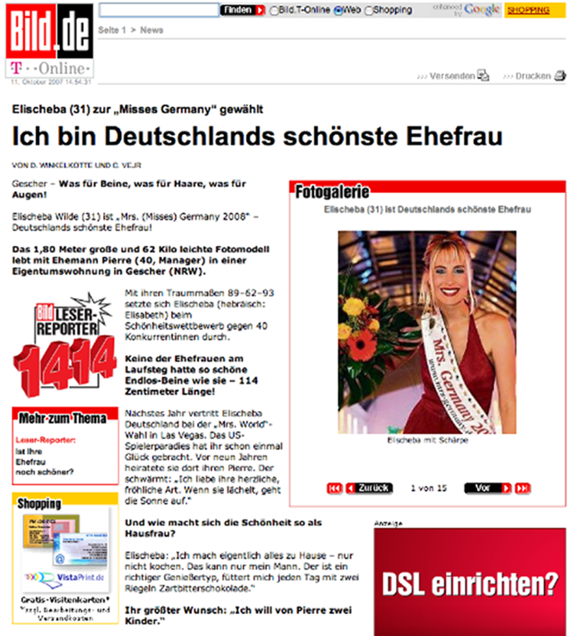 Ich bin Deutschlands schönste Ehefrau