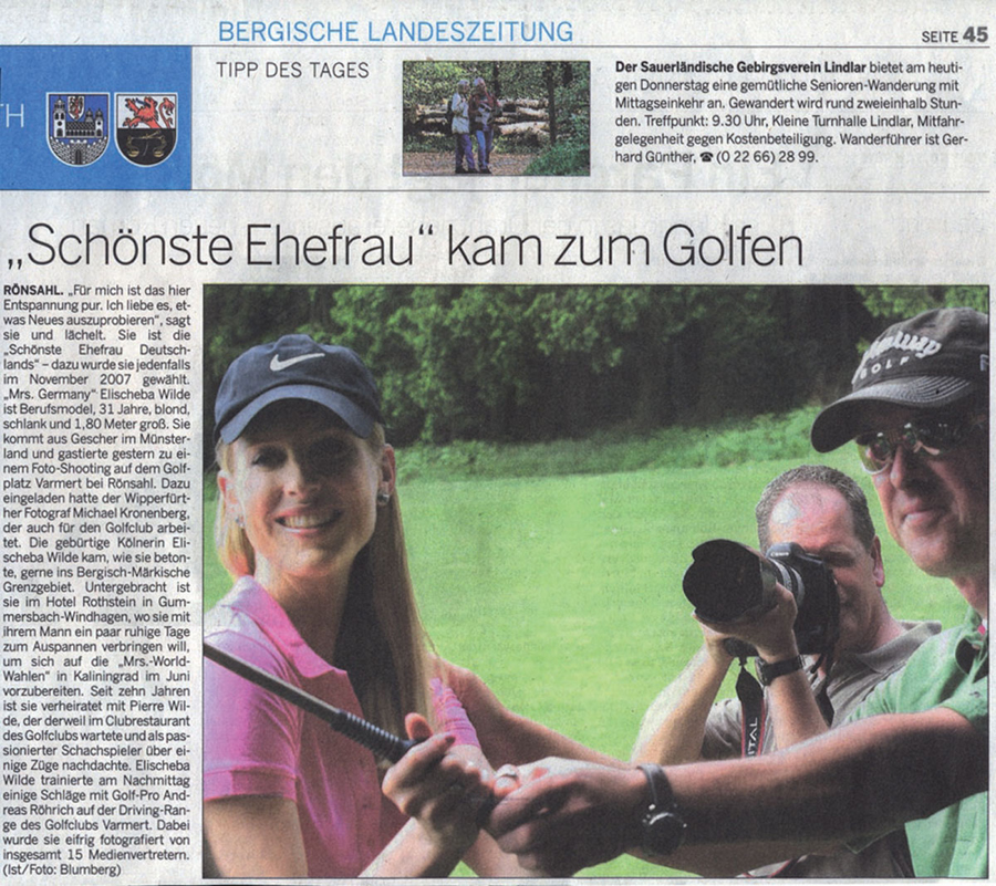 „Schönste Ehefrau“ kam zum Golfen