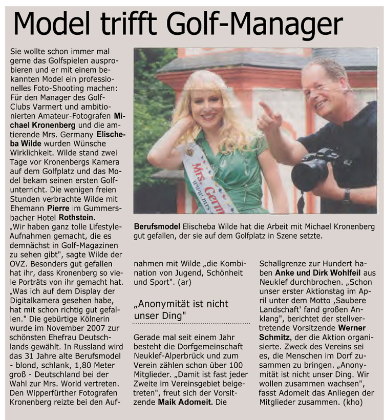 Model trifft Golf-Manager