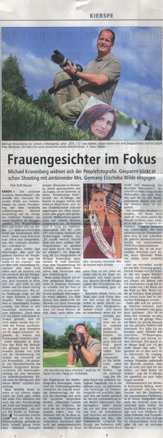 Zeitung Varmert Mai 2008 – Fotograf Vorstellung