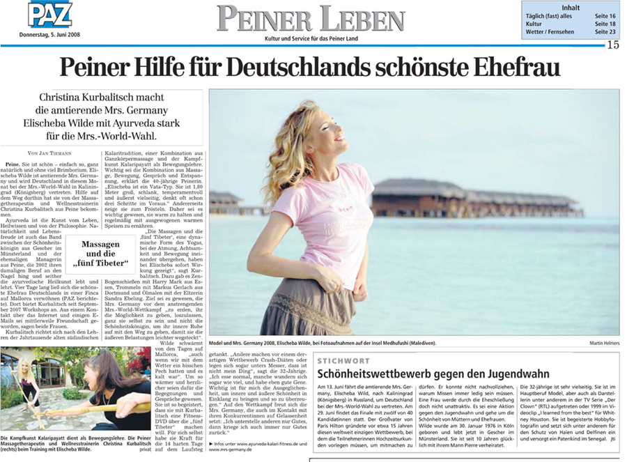 Peiner Hilfe für Deutschlands schönste Ehefrau