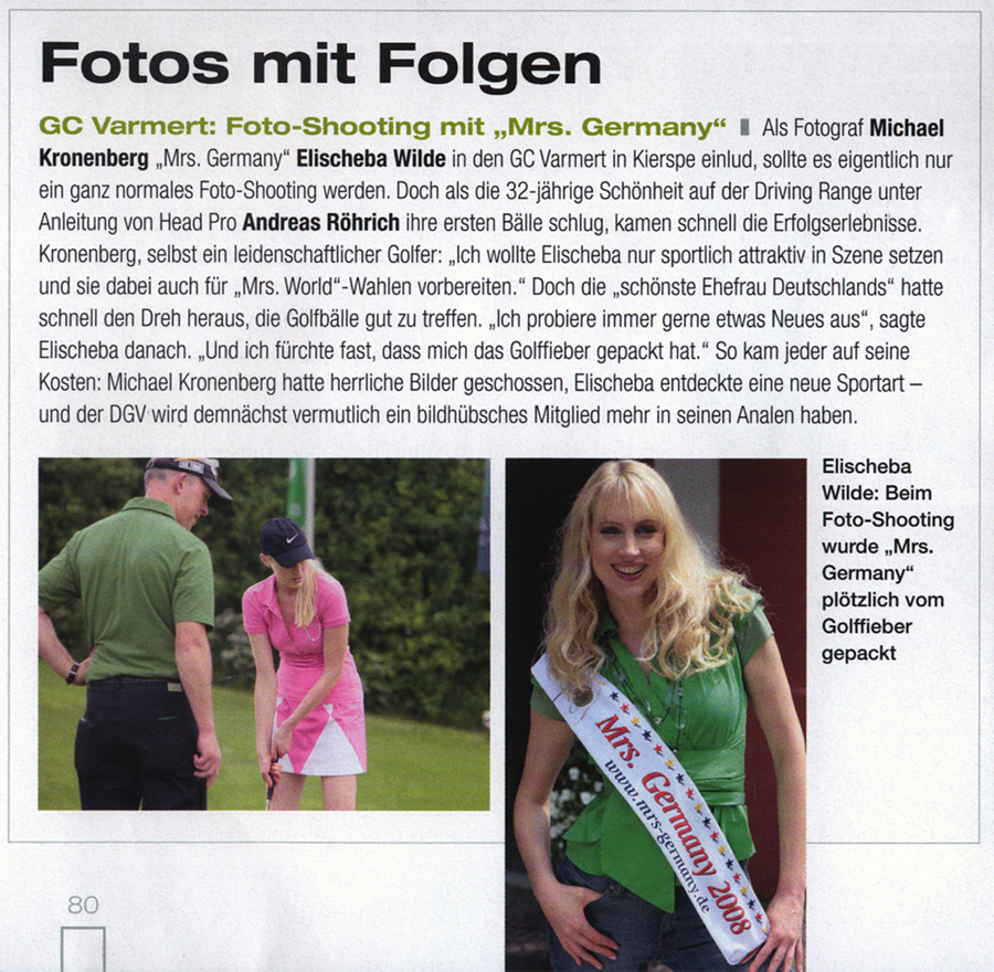 Fotos mit Folgen – <div>Fotoshooting mit Mrs. Germany auf dem Golfplatz</div>