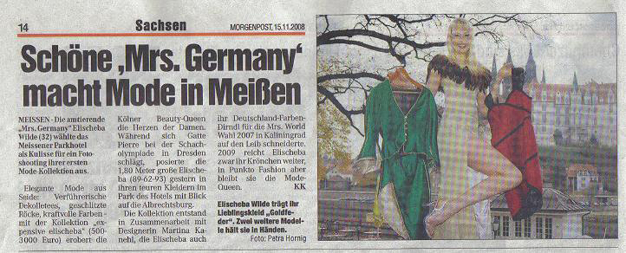 Schöne “Mrs. Germany“ macht Mode in Meißen