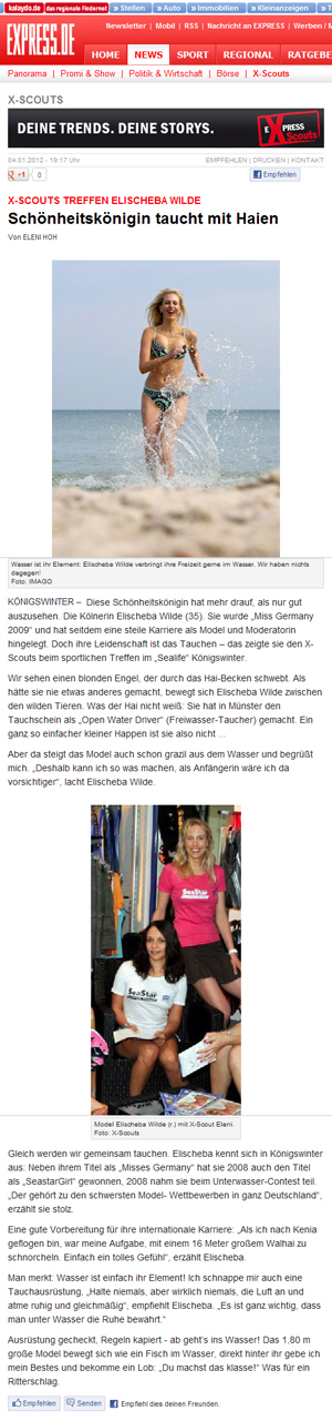 Schönheitskönigin Elischeba Wilde taucht mit Haien